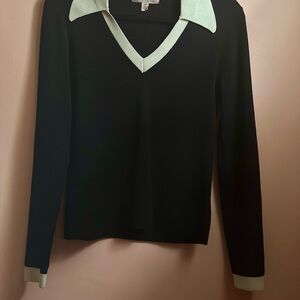 Elegant Black and Cream Women's Top